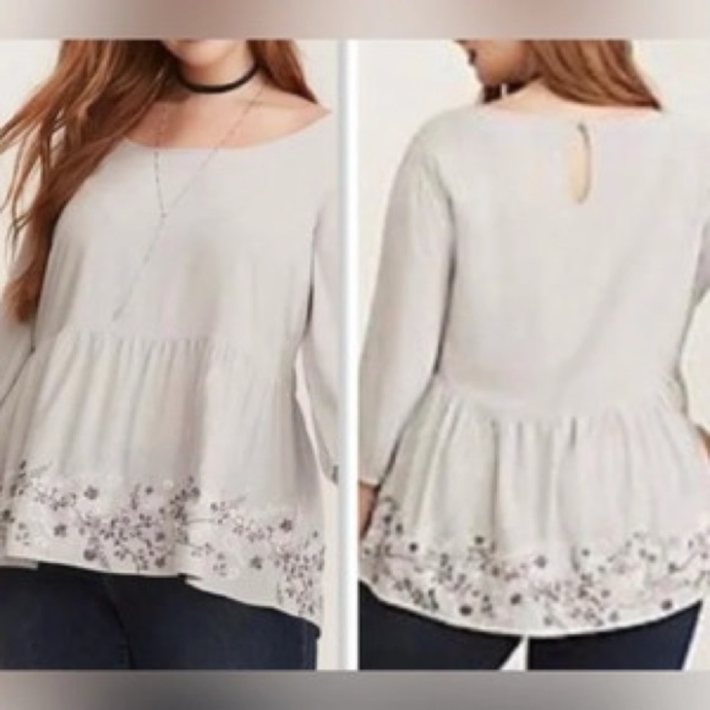 Disney TORRID Women's Floral Embroidered Top - DISNEY PRINCESS